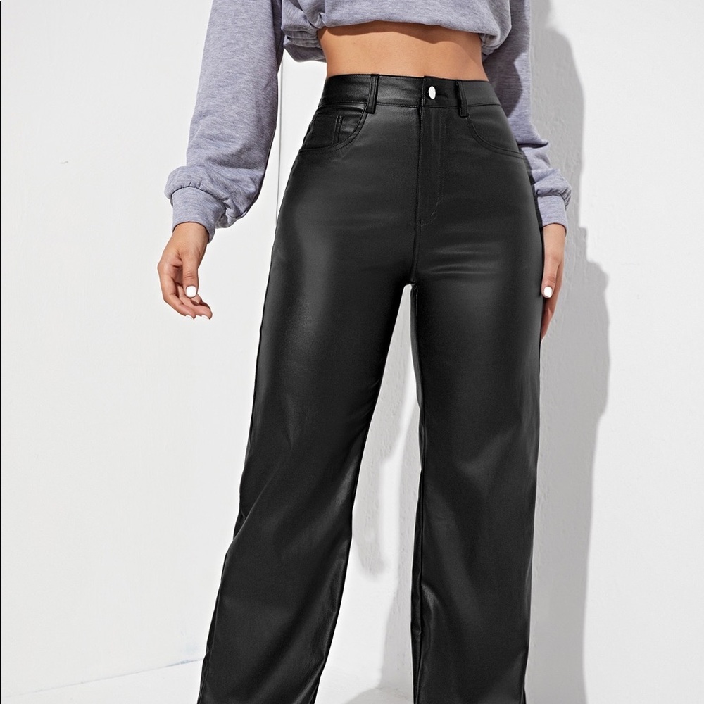 NEW Size M SHEIN black leather pants